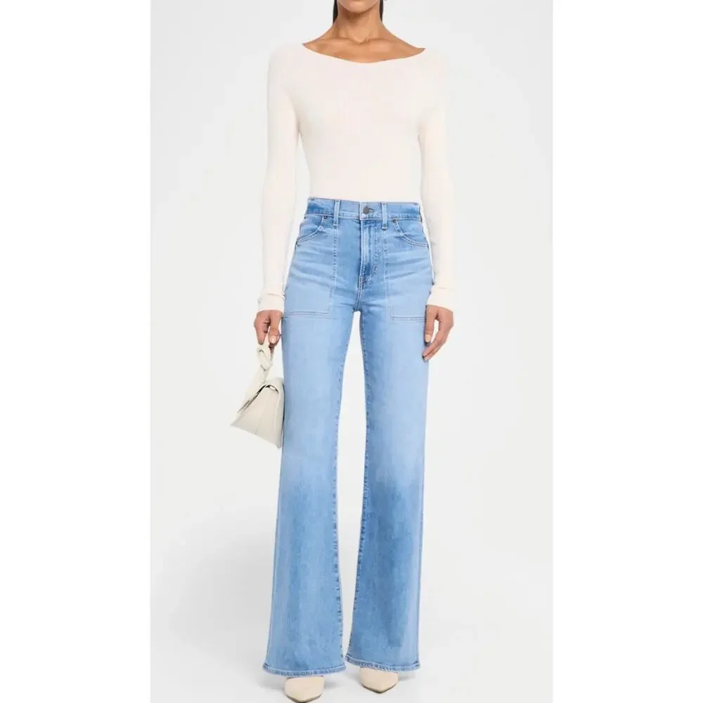 Veronica Beard Crosbie Wide Leg High Rise Ladies Jeans Size 25